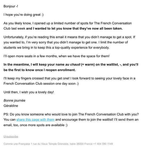 [French Conversation Club] Maybe next time, — ? 🤷🏻‍♀️