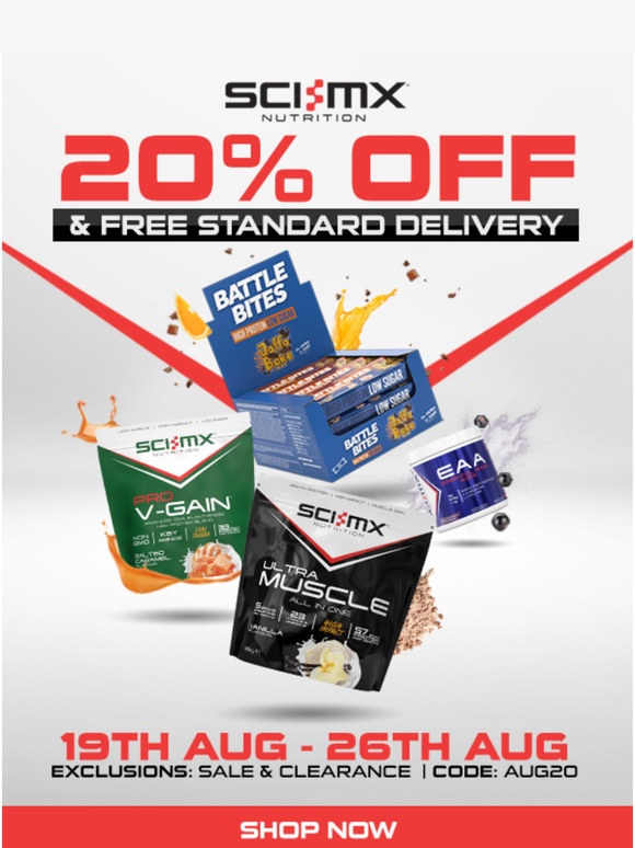 🎁 20% Off + Free Delivery on SCI-MX & Battle Bites!