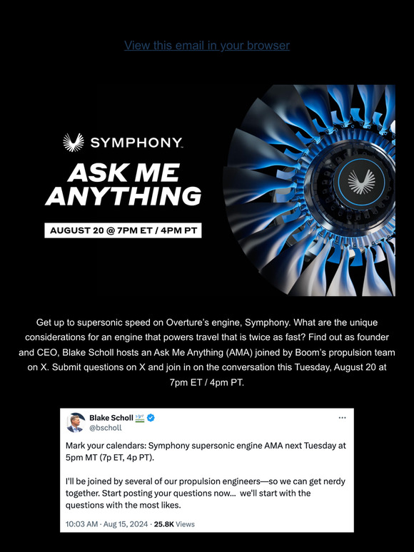 Ask us anything: join Blake Scholl’s AMA on X