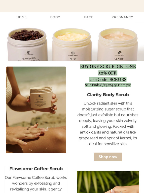 Revive your skin with our BODY SCRUBS - A must-have for healthy skin!