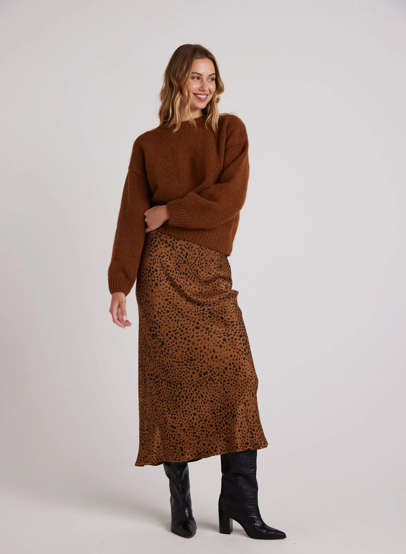 Image of Bias Midi Skirt - Bronzed Maple