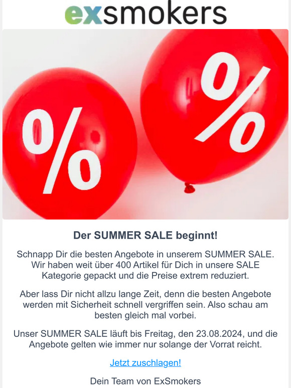 SUMMER SALE bei ExSmokers!