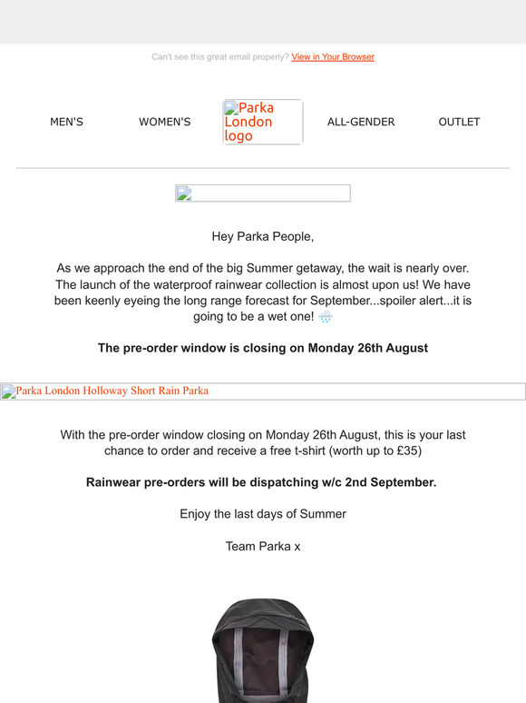 Waterproof Rainwear Pre-Order Closing 26th August