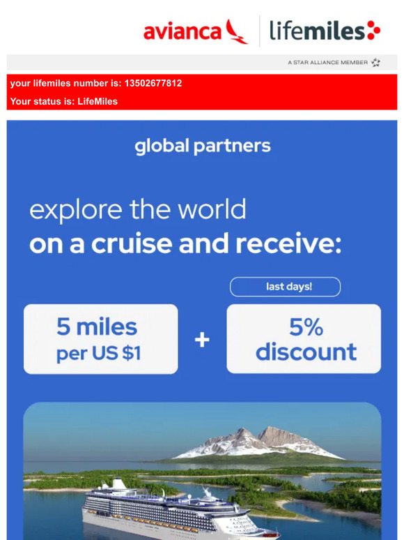 🛳️ last chance! don’t miss the double benefit of lifemiles cruises 🎉