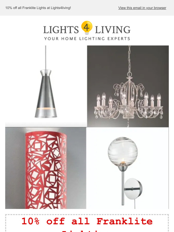 10% off Franklite Lighting to Celebrate the Bank Holiday!