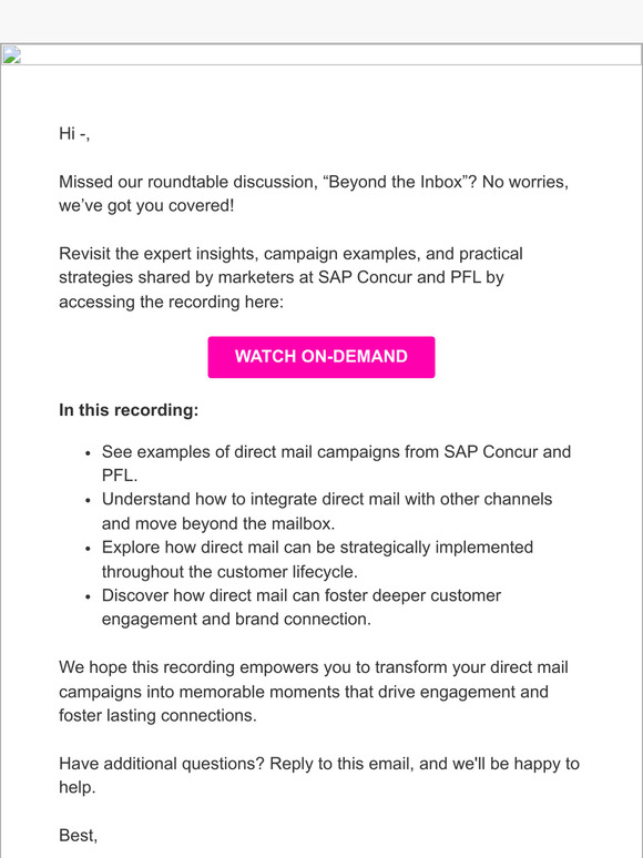 [Watch On-demand] Move Beyond the Inbox with Direct Mail Experts