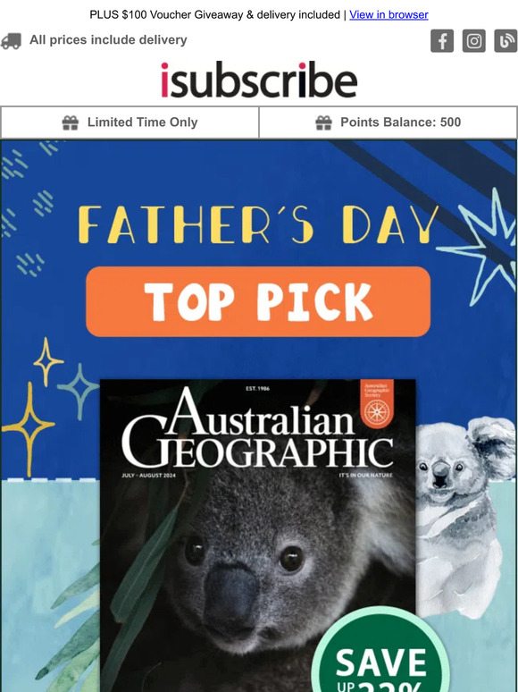 Free Gift with Australian Geographic from $43.49!