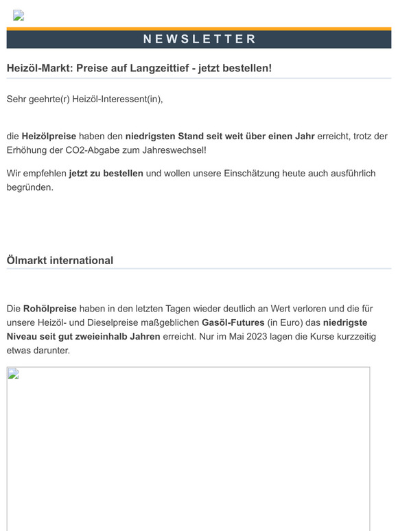 Heizöl-Markt: Preise auf Langzeittief - jetzt bestellen!