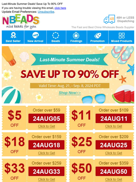 Last-Minute Summer Deals! Save Up To 90% OFF