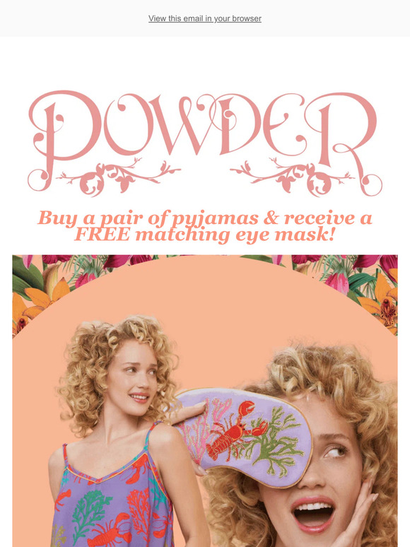 Buy a pair of pyjamas, get a FREE matching eye mask!