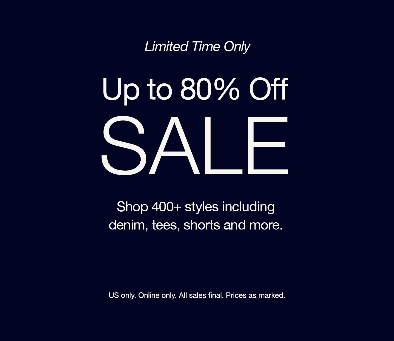 Up to 80% Off
