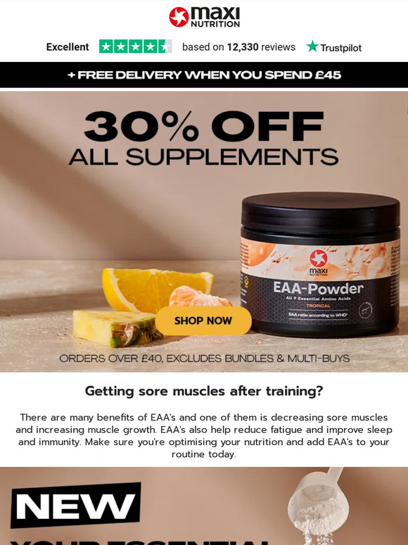 EAA's Just £11.19 - Get 30% off supplements for one week only