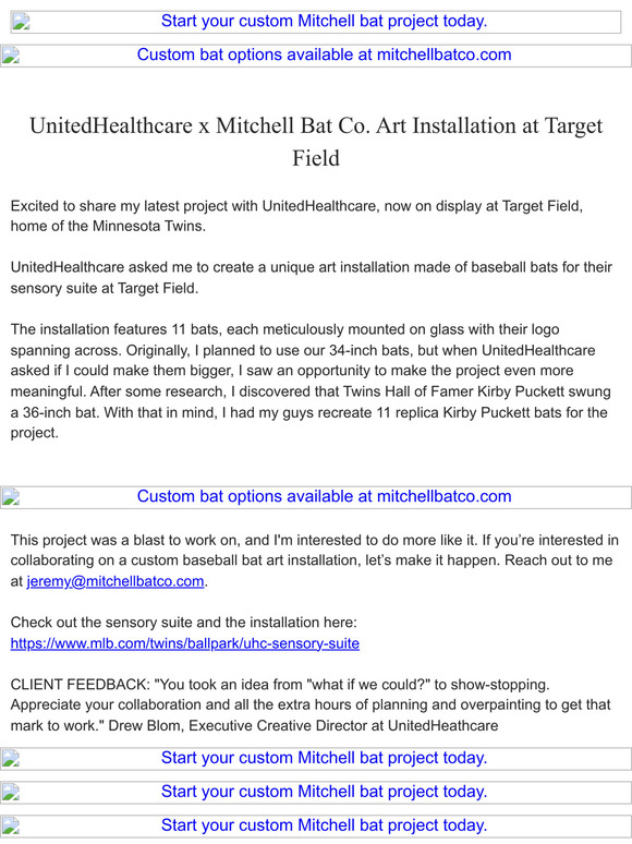 Mitchell Bat Co. Studio Update