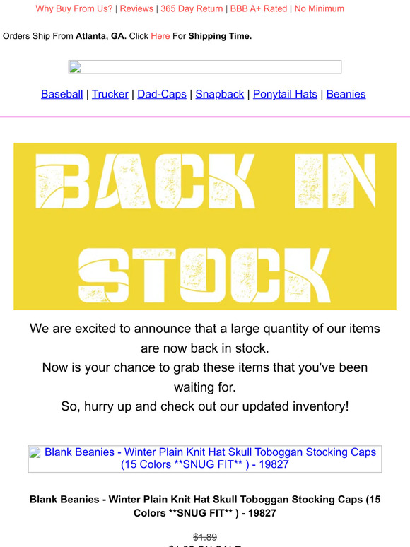 "Hurry! Your Favorites Are Back: Shop Now bc"