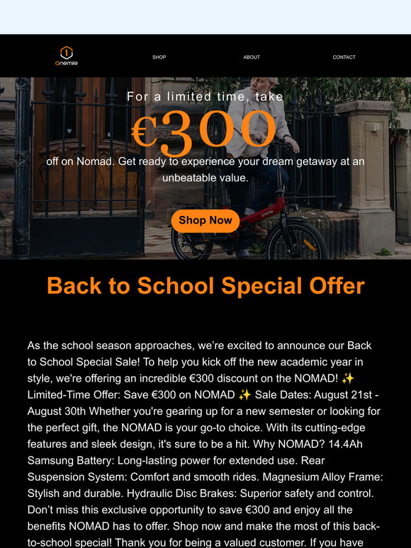 Back to School Special Offer!