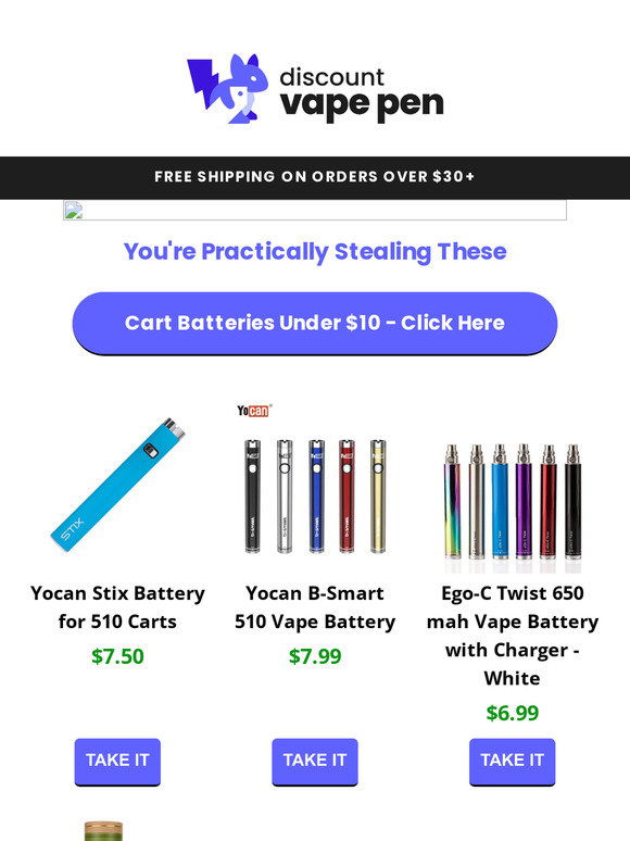 Discount Vape Pen: Cart Batteries $8 OR LESS | Milled Discount Vape Pen: Cart Batteries $8 OR LESS | Milled