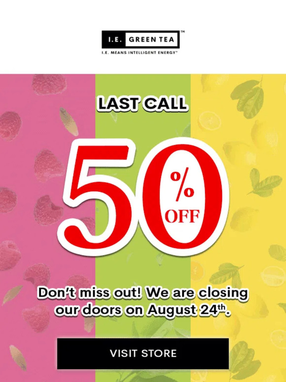 Last Call! 50% Off Everything 🚨