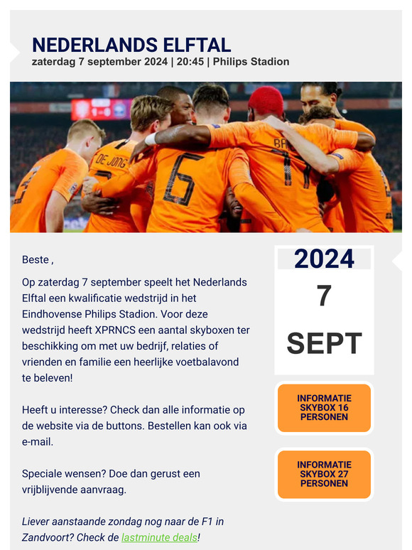 Nederlands Elftal in Eindhoven