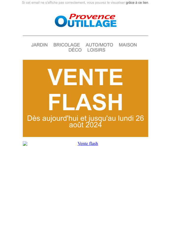 Vente Flash Provence Outillage du 23/08/2024