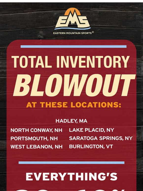 🛍️Storewide Savings at EMS stores Inventory Blowout sale!