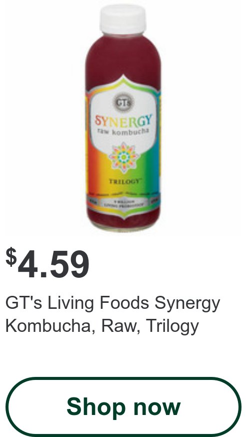 GT's Living Foods Synergy Kombucha, Raw, Trilogy