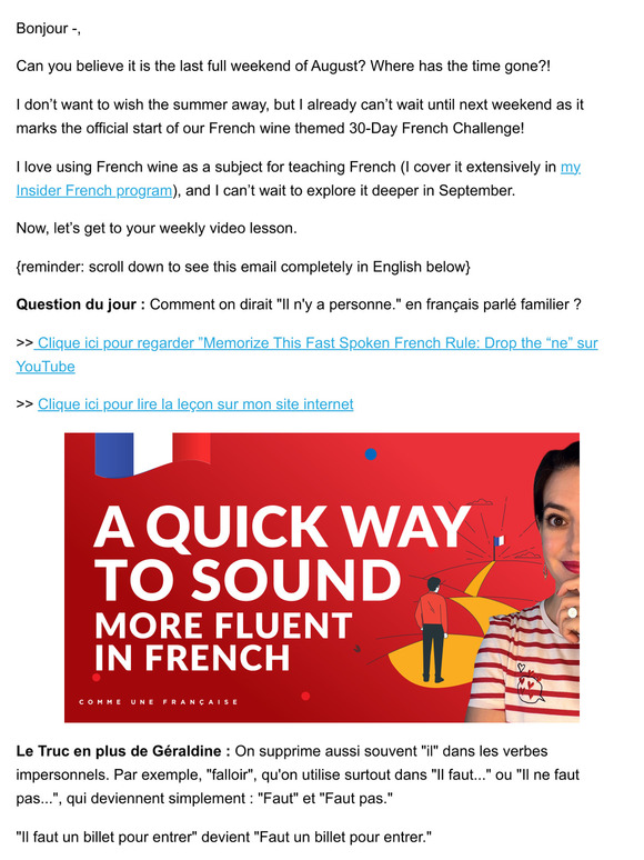 Our September plans 🍷 + 🇫🇷 One simple way to boost your spoken French 🧠 [Weekly lesson]