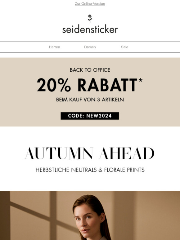 20% Rabatt: Perfekt gestylt in den Herbst