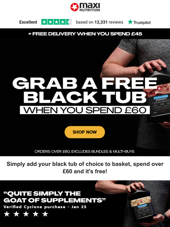 Bank Holiday Bargains! FREE 1kg tub of protein when you spend £60
