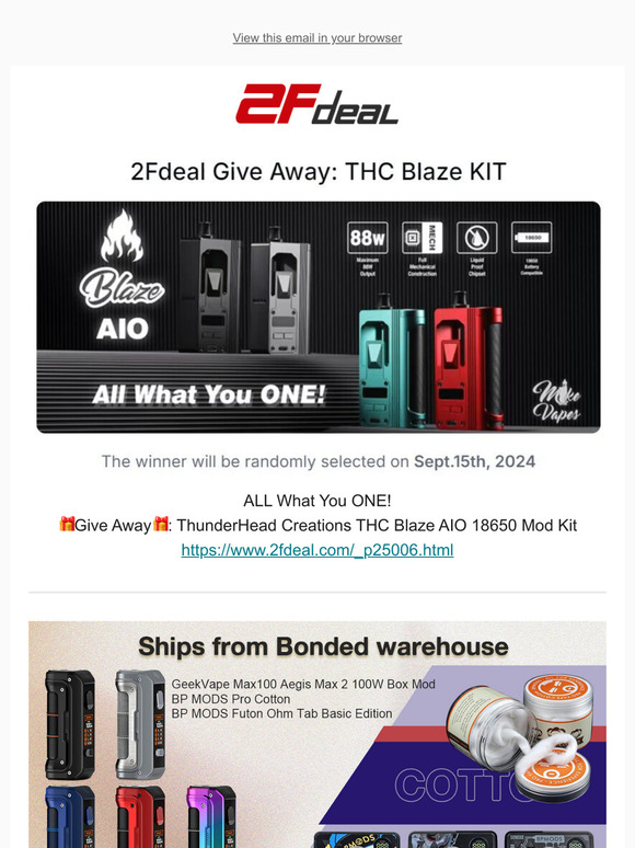 2Fdeal Give Away: THC Blaze KIT