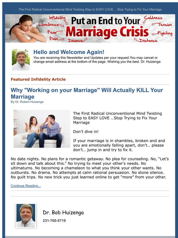 Why "Working on your Marriage" Will Actually KILL Your Marriage