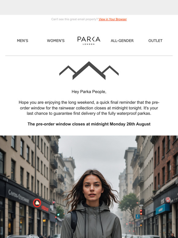 Waterproof Rainwear Pre-Order Closes Tonight