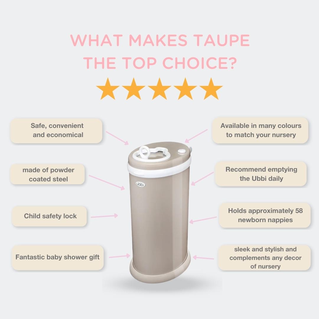 Ubbi Nappy Pail - Taupe