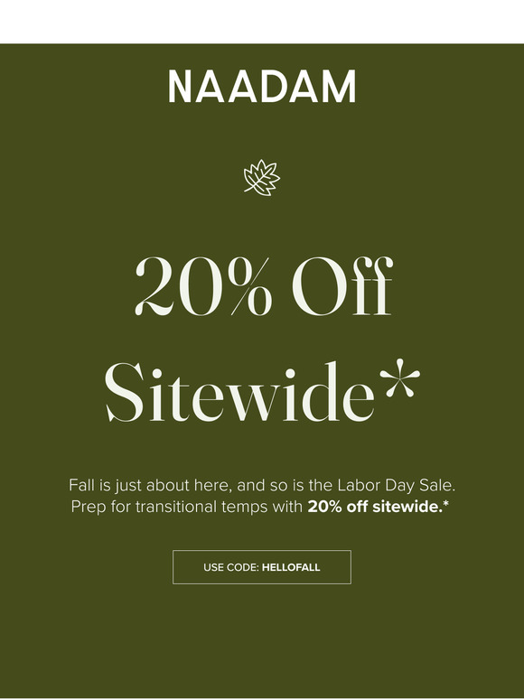 20% Off Sitewide Starts Now