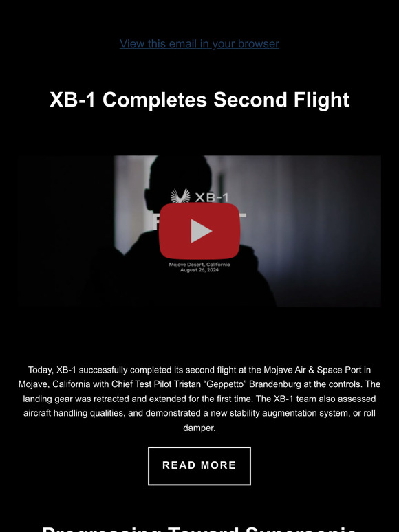 XB-1 Completes Second Flight