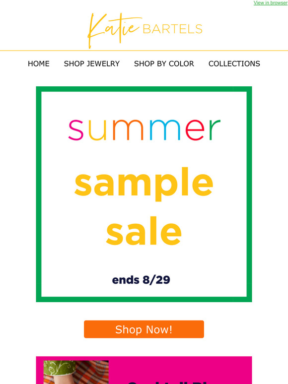 Sample Sale Ends 8/29!