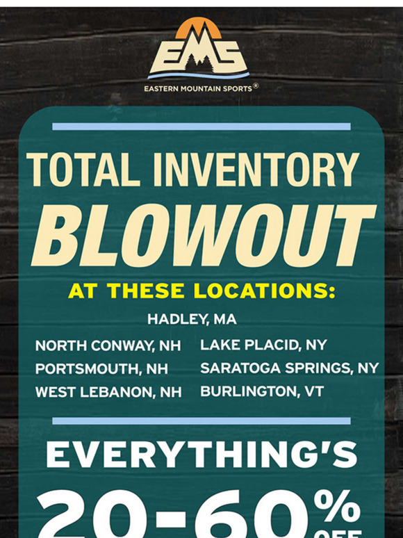 💸 Save Now at EMS stores Inventory Blowout sale!