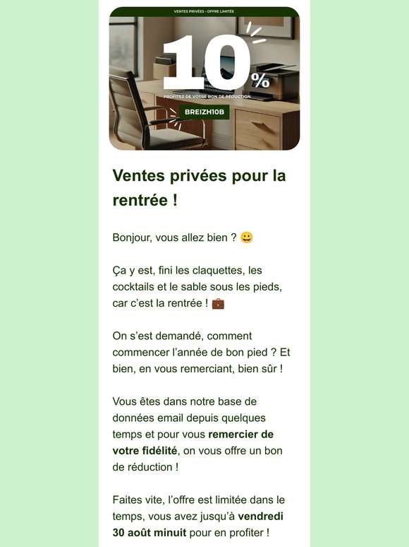 C'est La Rentrée : Ventes Privées -10% ! 🥳