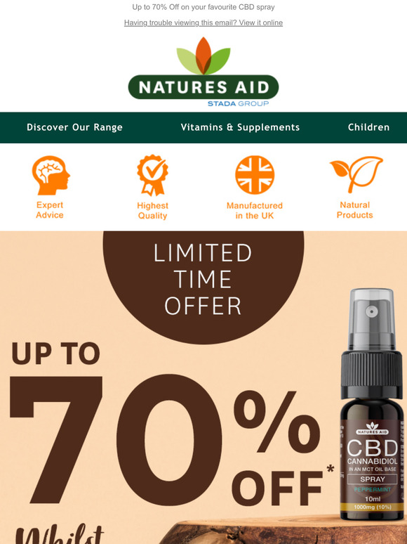Up to 70% Off on your favourite CBD spray