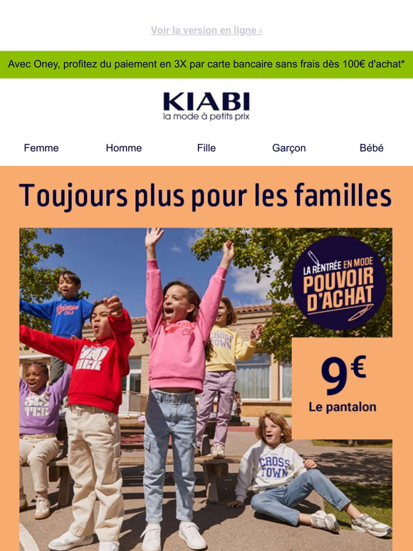 Le pantalon pour la rentrée à 9€