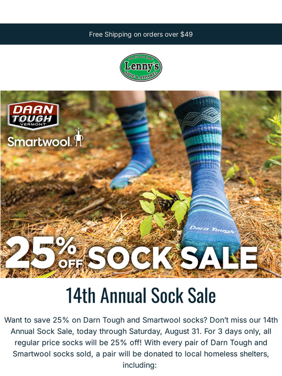 25% off Darn Tough Socks 🧦 & 20% off Carhartt Pants 👖