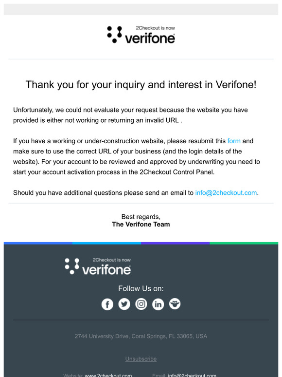 [Action Required] Thank you for your interest in Verifone