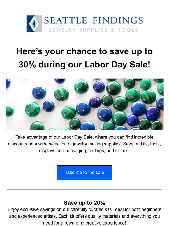 Up to 30% off during our Labor Day sale!