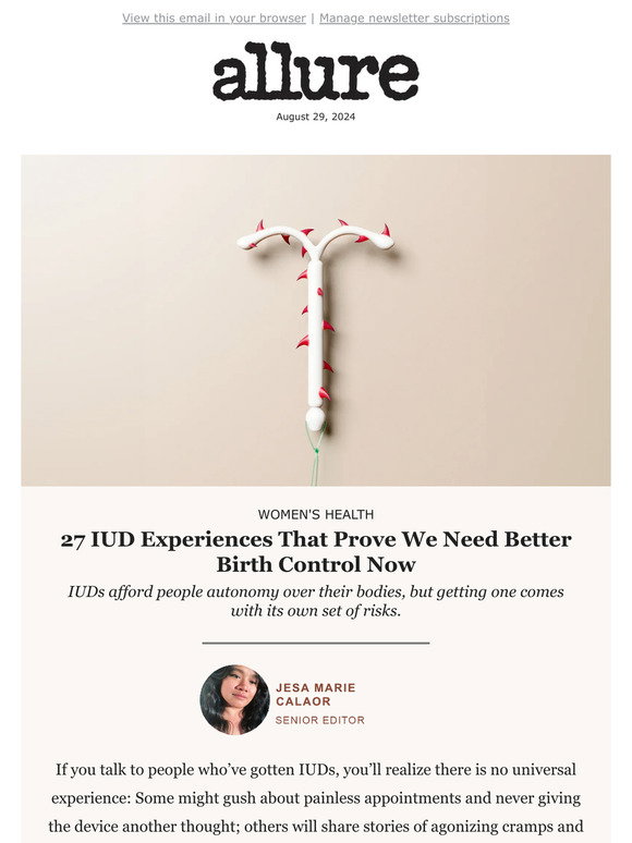Allure: The CDC’s New Guidelines on IUD Pain | Milled