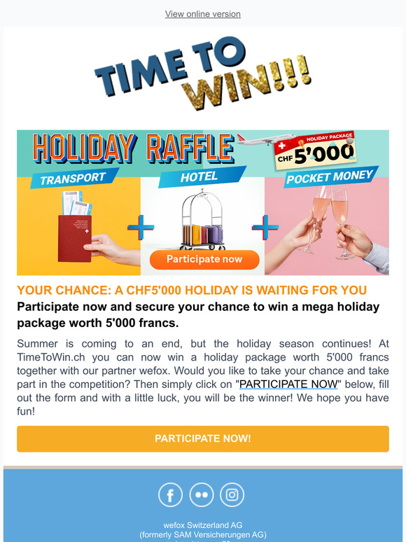 5'000 francs travel for you - only now.