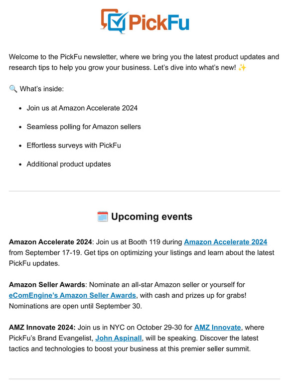 What’s New in PickFu: August 2024 🚀