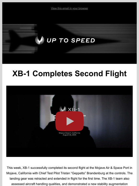 XB-1 completes second flight, meet “Geppetto”, tune into today’s XB-1 AMA