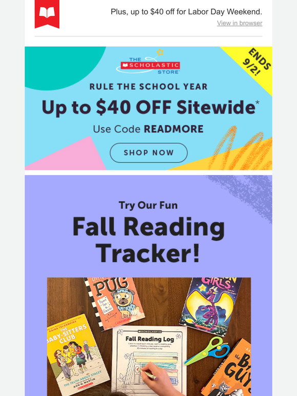 Scholastic: Try Our Fun Fall Reading Tracker! | Milled