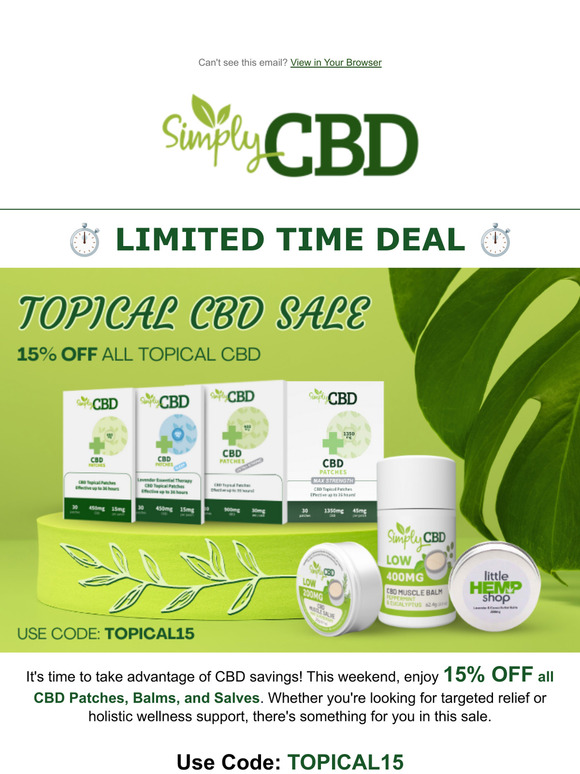 🌱 SAVE ON TOPICAL CBD 🌱