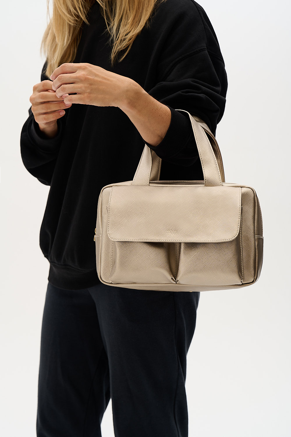 Woman carrying large wash bag