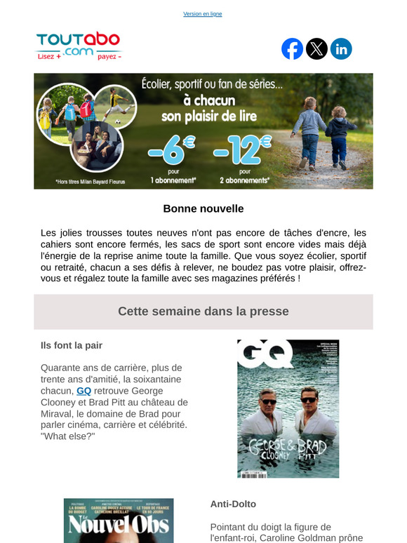 Bonne nouvelle